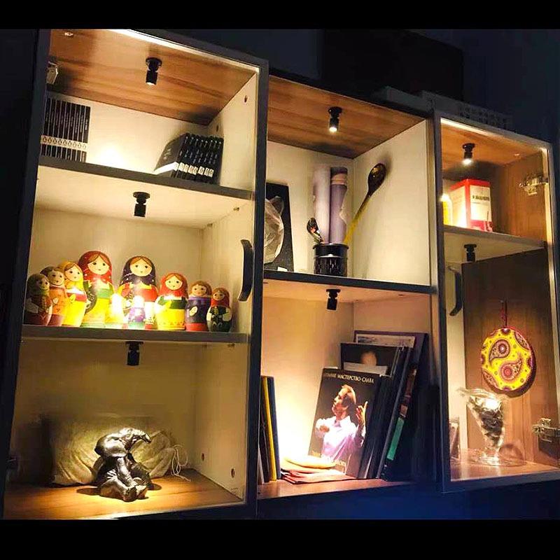 新款直销1W可调光模型展示柜小射灯迷你微型柜台酒柜手办展会机箱