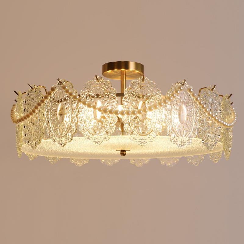 新款直销法式复古水晶客厅吊灯现代公寓美容院大堂餐厅卧室圆形护