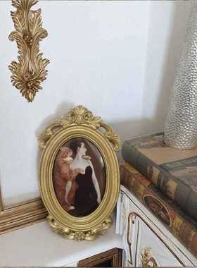 新款直销树脂雕花相框摆台 欧式复古 桌面摆件画框组合匹配金色浮