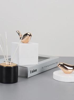 新款直销新中式大理石金属摆件创意家居客厅茶几办公室电视柜桌面