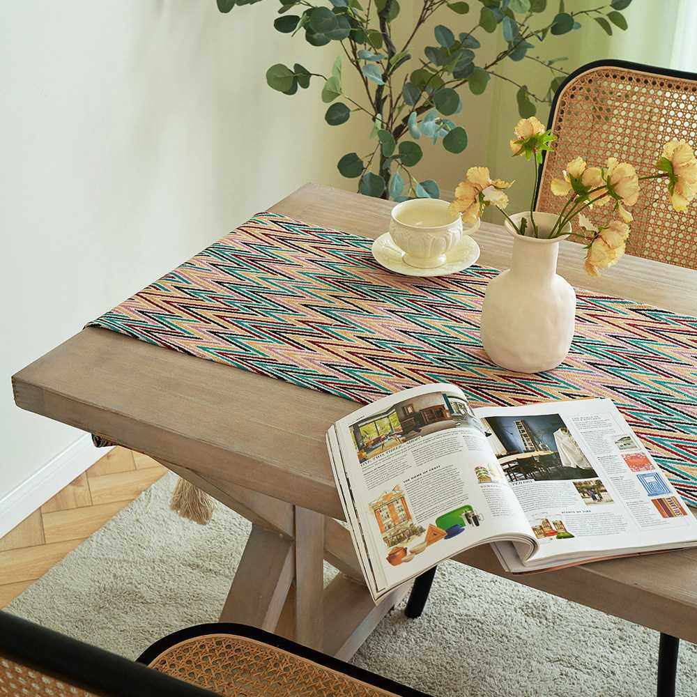 新款直销桌旗美式桌旗蛋卷桌桌布桌巾茶桌布流苏波普秋季桌旗8