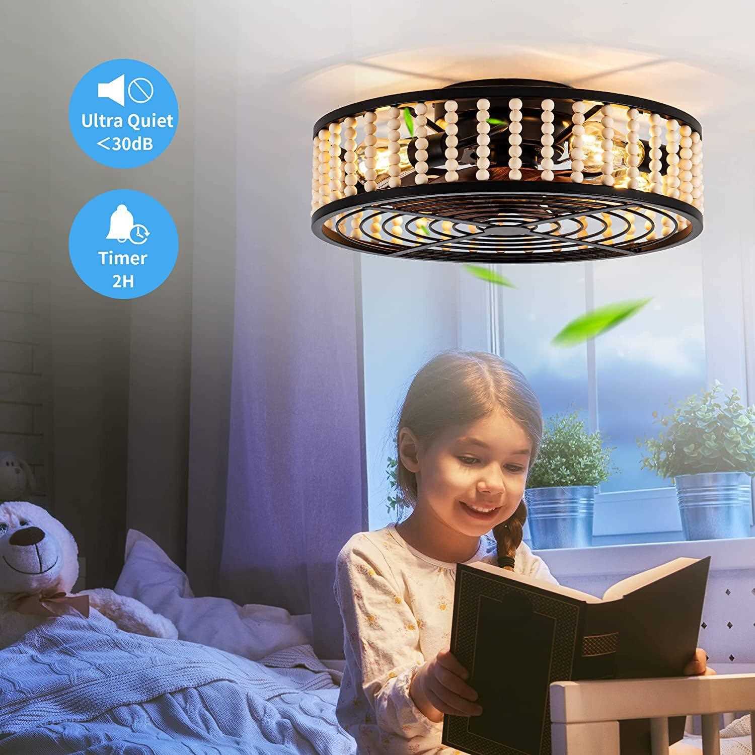 新款直销亚马逊跨境亚马逊农舍吸顶卧室风扇灯美式仿古卧室餐厅商