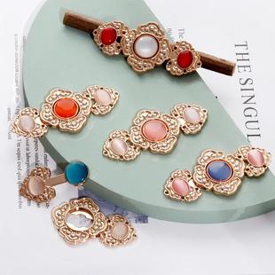 新款直销汉服子母扣大号65MM明制宋制祥云对扣立领披肩云肩镶宝石