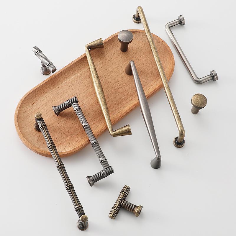 新款直销美式复古做旧拉手衣柜抽屉新中式仿古铜衣柜把手欧式柜门