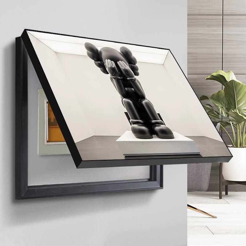 新款直销kaws潮流电表箱装饰画简约卡通暴力熊电箱遮挡挂画开关盒