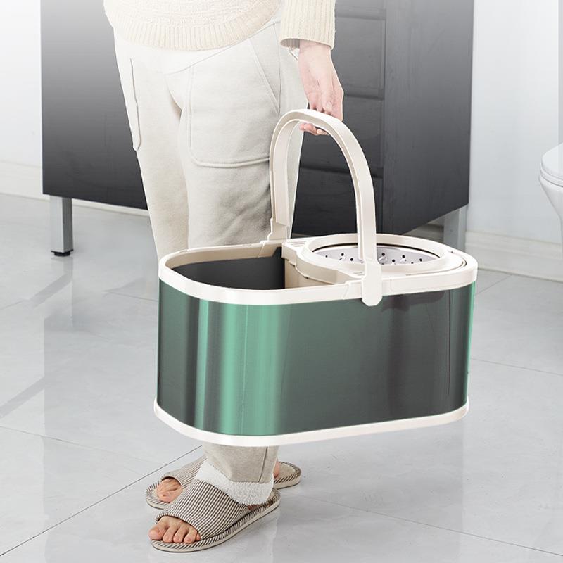 新款直销家用懒人拖地免手洗方形拖把桶套装刮水拖布圆形墩布扫拖