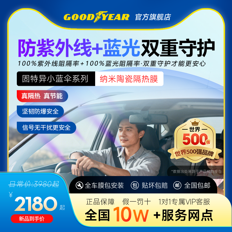 固特异小蓝伞车膜汽车贴膜车窗玻璃膜防晒隔热膜全车太阳膜高隐私