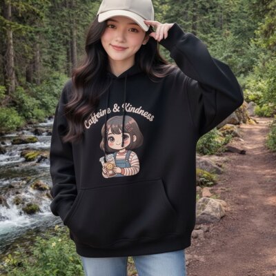 可爱女孩卫衣女 宽松设计感上衣 休闲套头春秋款小众印花外套