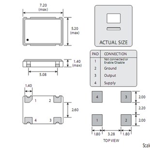 OSC S7D12.288000B20F30T 3.3V 7050 有源贴片晶振SCTF 12.288MHZ