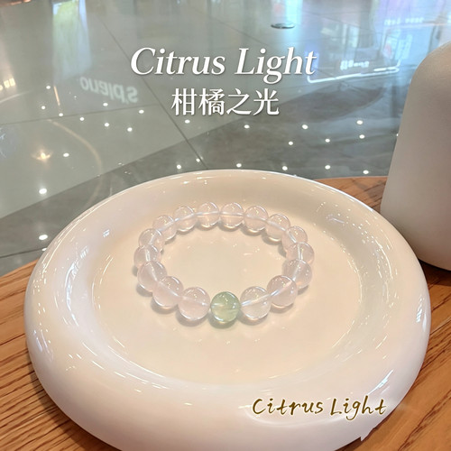 天然莫粉水晶葡萄石手串女 小众品牌设计日常百搭送闺蜜 原创设计