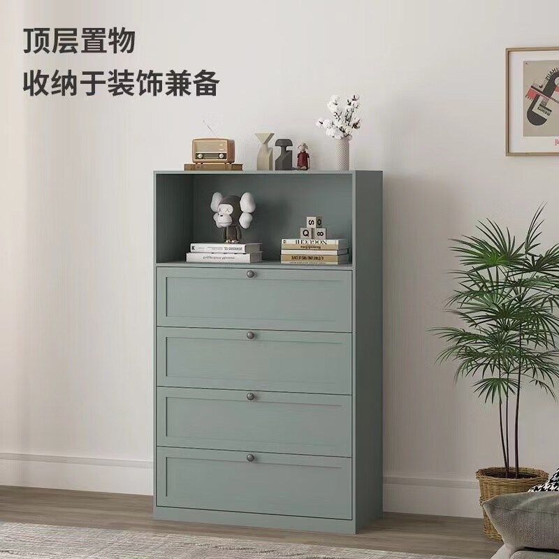 床头柜卧室床边铁艺收纳储物柜白色简约客厅电视机旁边组合抽屉柜