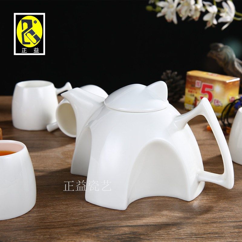 欧式家用陶瓷水杯具套装竹制托盘陶瓷咖啡杯壶套具下午花茶茶具套