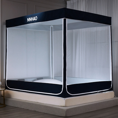 新款蚊帐防摔儿童宝宝加厚蒙古包家用支架固定u型全包底防尘顶布