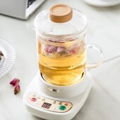 养生电热杯加热水杯子玻璃小便携办公室热牛奶电炖杯煮锅煲汤神器