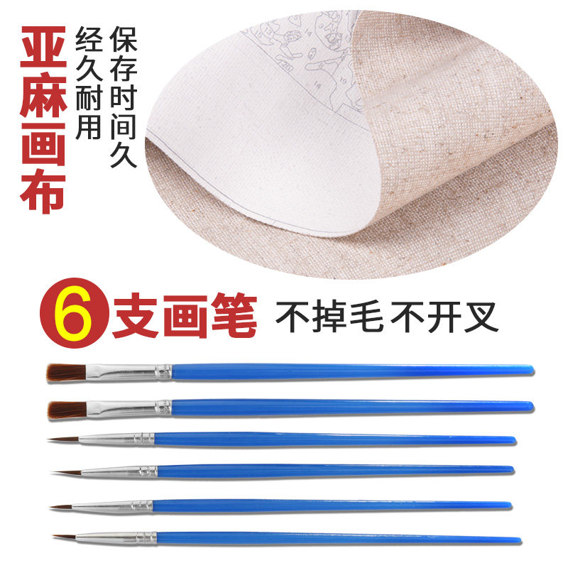 diy数字油彩画波妞与宗介填色画自绘画画diy手工制作创意数字油画