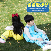 儿童吊带雨裤 连体防水全身男女童幼儿园宝宝小孩户外玩水背带雨衣