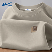 男t恤春季 休闲穿搭2026新款 圆领宽松纯棉春装 回力长袖 上衣男士 潮D