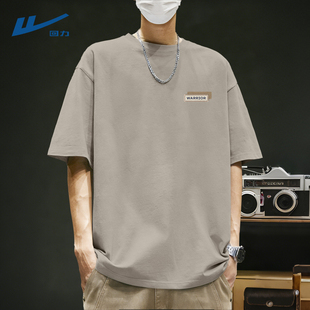 回力纯棉短袖男款夏季潮牌男士半截袖2026新款青少年简约t恤男C
