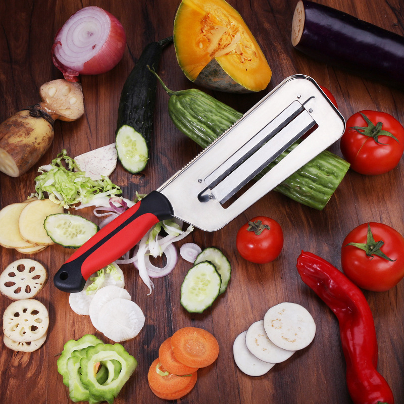 SHUOJI Vegetable Slicer Double 2 Slice Blade Slicing Knife F