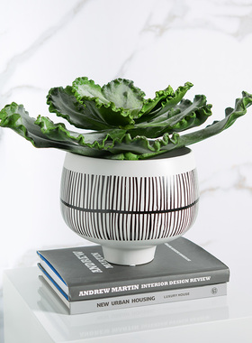 轻奢样板房售楼处陶瓷花瓶艺术花器玄关新中式北欧软装饰品摆件