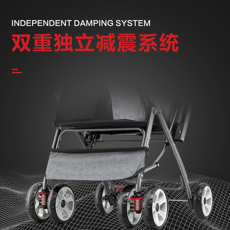 宠物推车轻便可折叠中大型犬狗狗手推车遛狗猫咪户外出双向多宠车