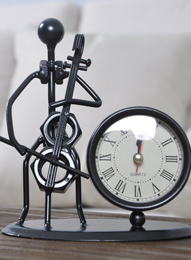 北欧ins金属现代简约时钟 创意个性客厅卧室床头装饰品钟表小摆件