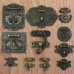 Antique Jewelry Box Gift Box Wooden Wine Cases Hasps Latch V