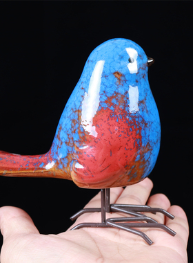 美式乡村欧式可爱陶瓷小鸟创意窗台庭院小摆件软装家居玄关装饰品