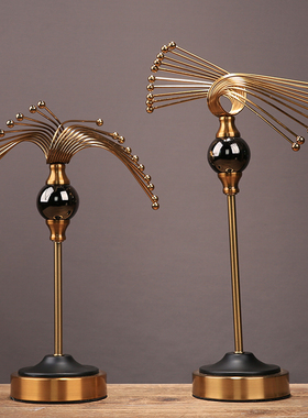 欧式轻奢金属摆件样板房书房办公室客厅电视柜酒柜家居工艺装饰品