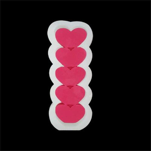 极速Candle Wax Soft Casting Die 5 Cells Love Heart Silicone