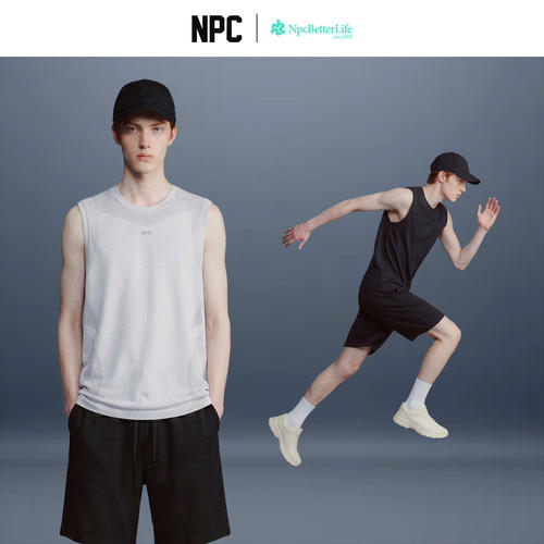 NPC潮牌运动背心男女无袖螺纹吸湿速干清爽夏季官方正品假一赔十
