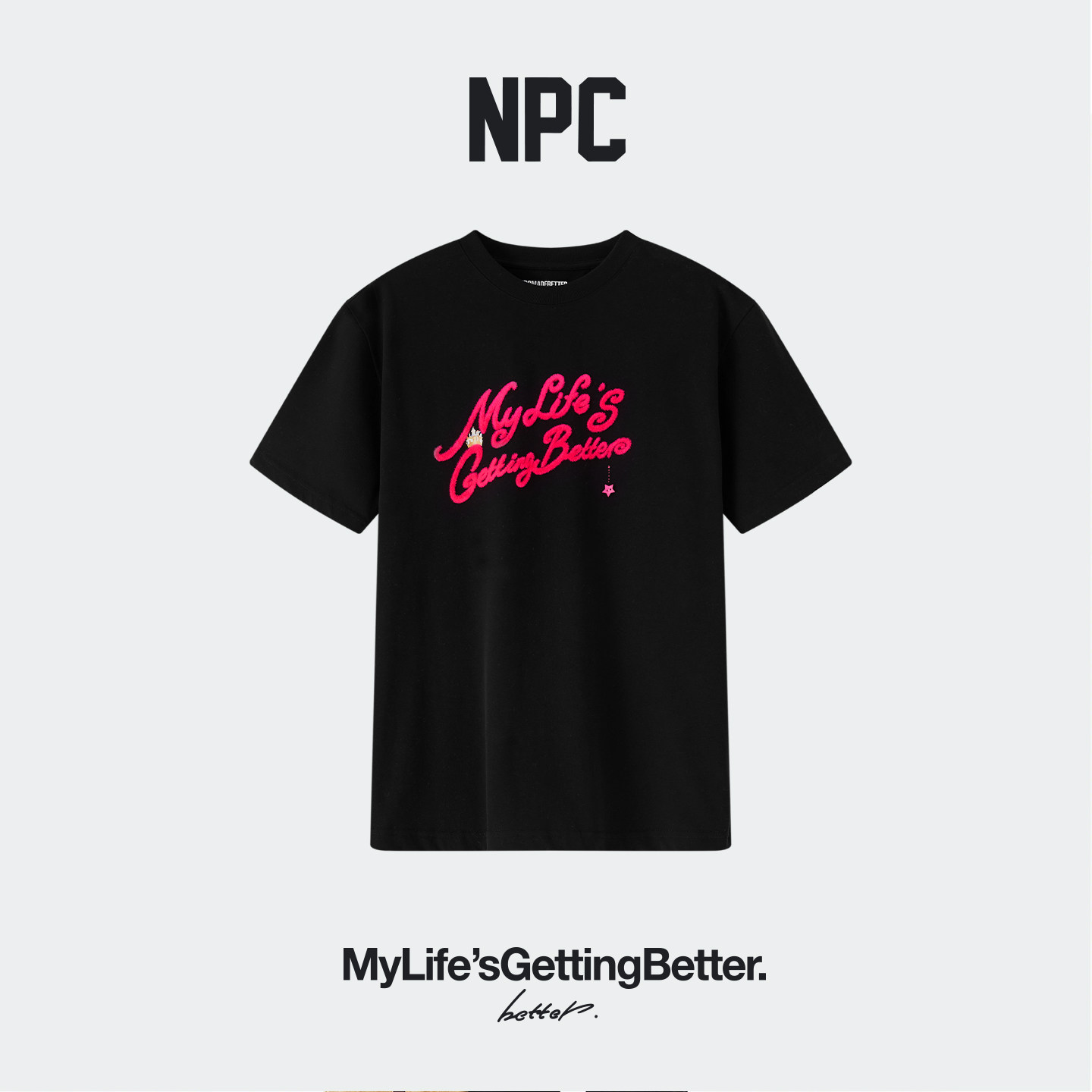 NPC潮牌美式街潮植绒刺绣短袖T恤100%棉舒适夏季官方正品假一赔十图片
