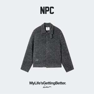 NPC潮牌青花鹤福小香风粗花呢男休闲夹克口袋官方正品假一赔十