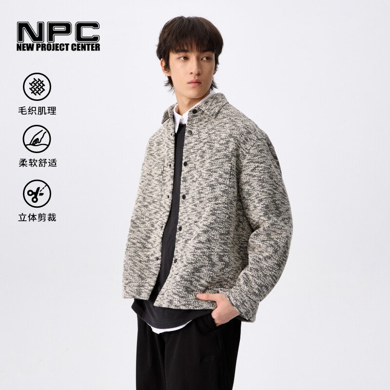 NPC复古小香风翻领短款衬衫夹克男潮流宽松休闲官方正品假一赔十