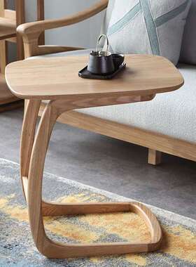 K8客厅角实木小zym20200茶几沙白台发边几几胡桃木床边桌蜡木阳边