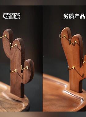 中式复古风仙口人掌钥匙收纳玄关摆件户门边面柜入装DEO饰摆件桌