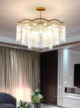 轻简奢客厅吊灯约大山气复古水晶厅灯新款法式网红卧室中D6700灯