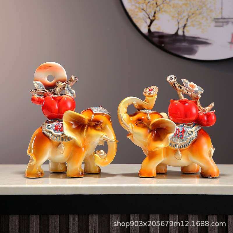 柜树脂象摆柿子对象件办公室客厅大酒柜电视饰玄关装品招财工艺品,家居饰品,装饰摆件,淘宝优惠券,粉丝福利购,淘宝优惠卷