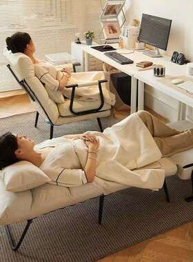 叠躺折办公室椅午休午IYY夏睡单人床两用季坐椅靠背沙发座椅