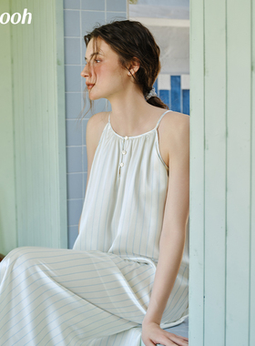 Chyooh池攸25SS·岛22姆米真丝吊带睡裙家居服