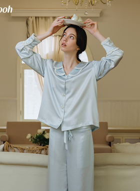 「宅女同款」Chyooh池攸真丝睡衣22姆米100%桑蚕丝女款家居服套装