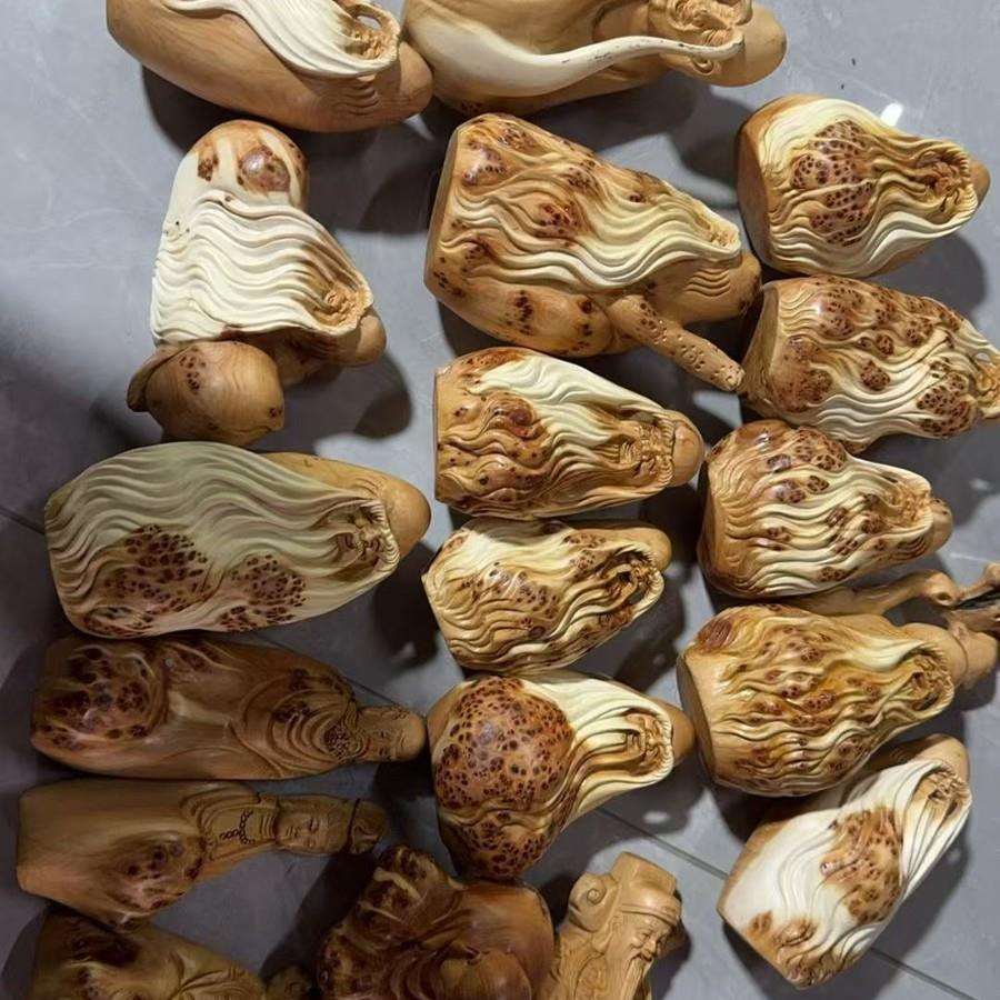 崖柏摆件木崖雕太行柏根陈雕化木质雕刻文玩8811随阴阳料工型艺品