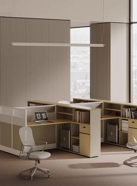 屏风办公桌座十字L型组F型T型工位卡四员工AL100180职员6六人位财