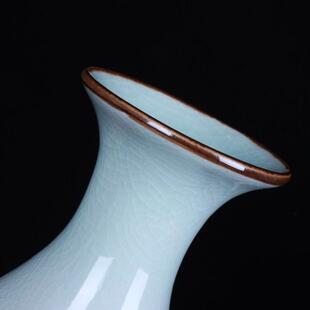 景德镇陶瓷工艺品仿古开片玉壶春花瓶陶瓷花瓶摆件