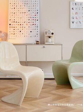 网红形潘东椅风创意餐椅亚克化椅子家MEM用现代简约力靠背妆异凳