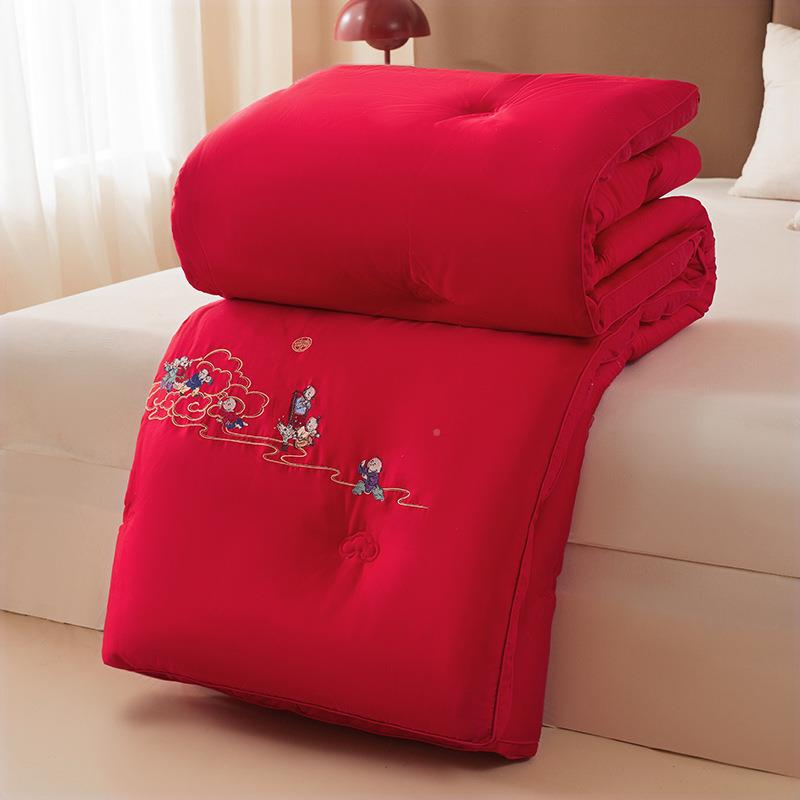 202子5新款6被0s百子百子图图婚庆被体子喜被绣花冬被全棉冬立边