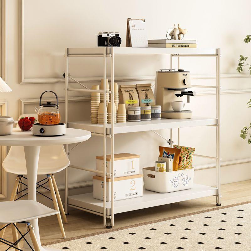 展奶油风落地物架置组合杂物卧室书架收厨房微波炉餐边cfzw0102柜