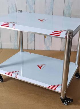 型F97SS8TH带架轮子不锈小钢置物架两层万向轮房储物收纳落地多层