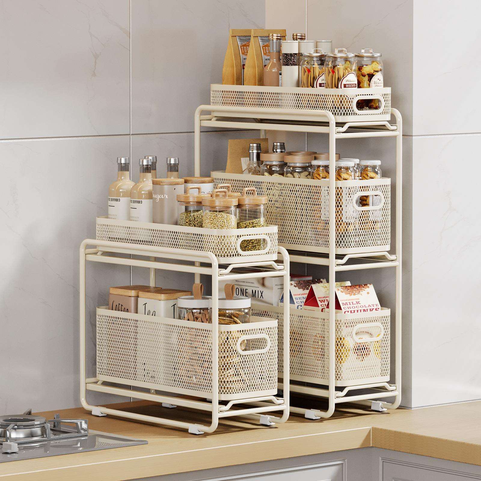 橱柜分层架置物架下水槽收纳架家用碗厨油盐TC-CL202酱房醋储物碟