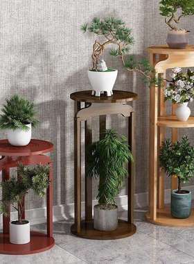 室内花架客厅电视柜旁37073落台地新式中花楠竹摆置物架绿件萝花